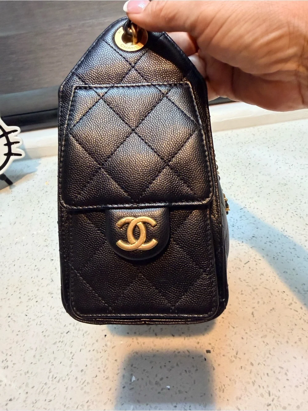 CHANEL Caviar Mini 25 Black with Gold Hardware